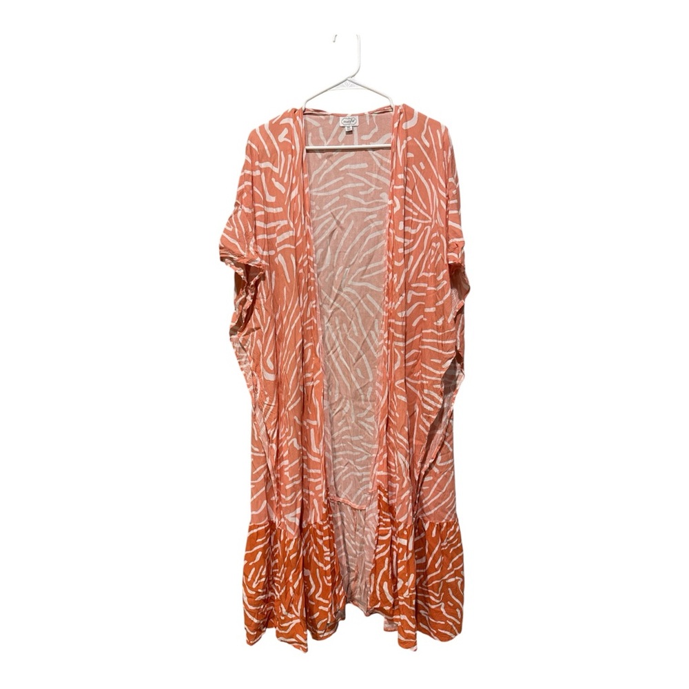 Mud Pie Peach and‎ White Poncho